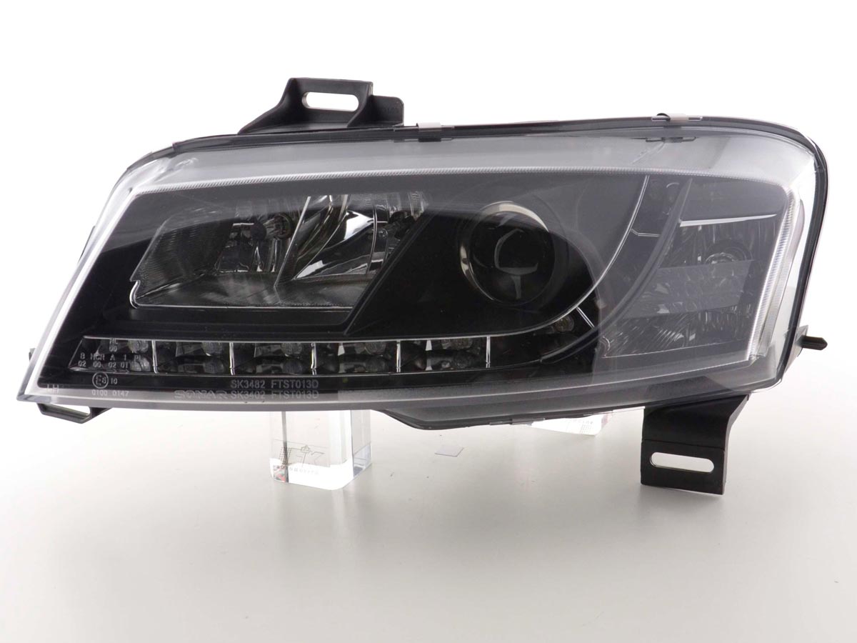 Scheinwerfer Set Daylight LED Tagfahrlicht Fiat Stilo 01-06 schwarz Scheinwerfer Set Daylight LED Tagfahrlicht Fiat Stilo 01-06 schwarz